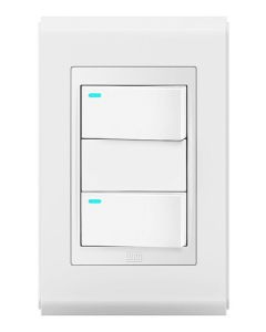 Conjunto 2 interruptores led Refinatto - Branco/Branco