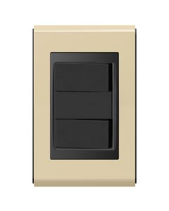Conjunto 2 interruptores simples Refinatto - Areia/preto